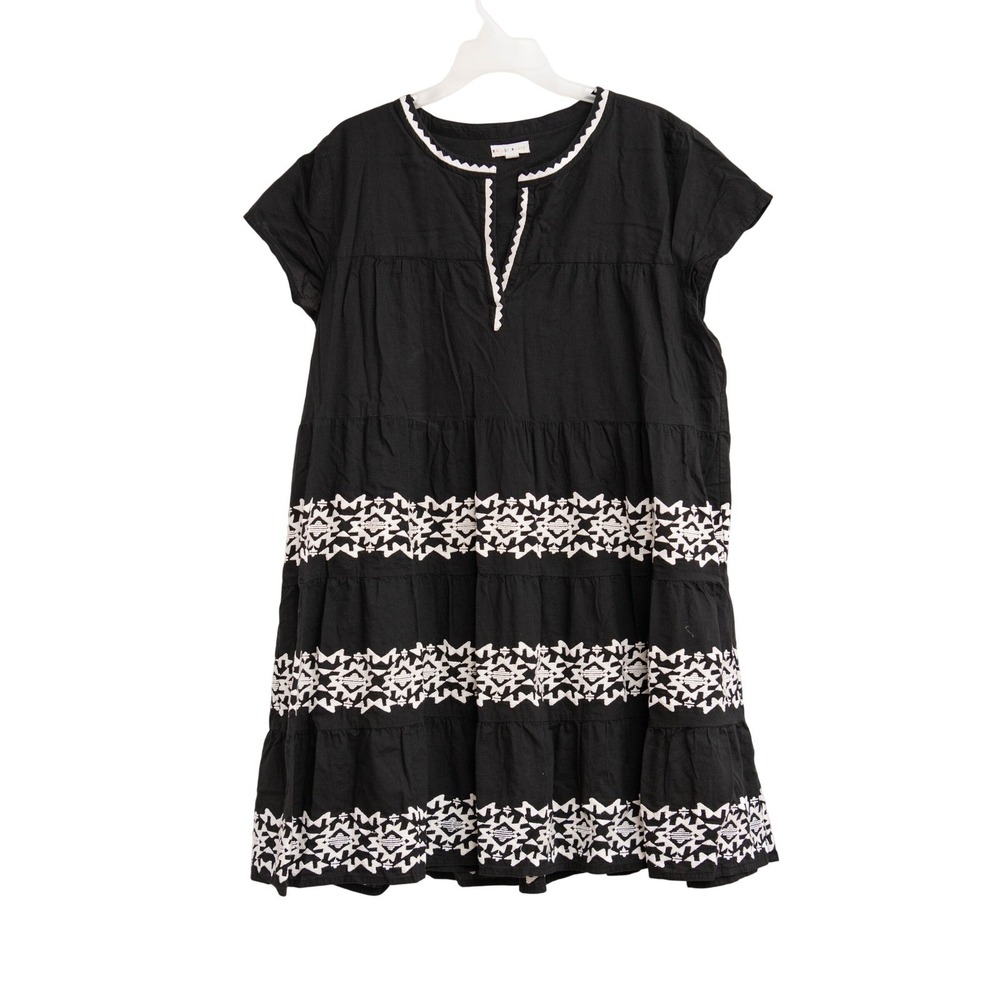 Roller Rabbit Tunic Dress XL Embroidered Aztec Boho Peasant Folk Chic Artisan